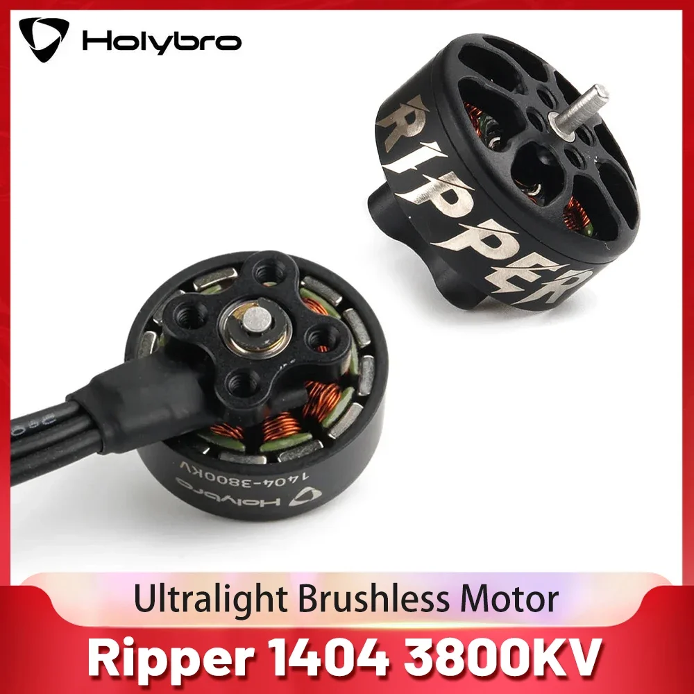 

Holybro Ripper 1404 3800KV 3-4S Ultralight Brushless Motor 1.5mm Prop Mounting Shaft Diameter for FPV Drone Long Range Drone DIY