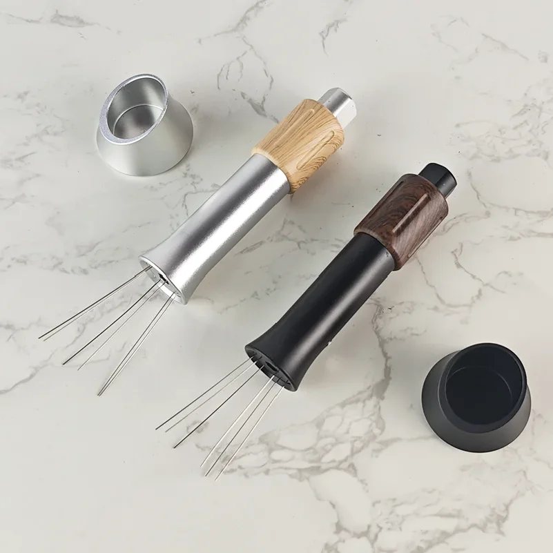Stainless Steel Coffee Tamper Needles with Base Press-type Powder Collecting Needle Evenly Distributes Powder Coffee Accessories