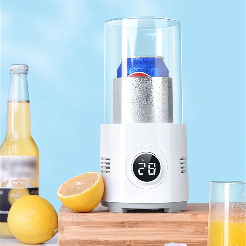 2 em 1 copo de resfriamento rápido refrigerador caneca de café mais quente para leite chá cerveja aquecimento elétrico copo de bebida de resfriamento para escritório em casa