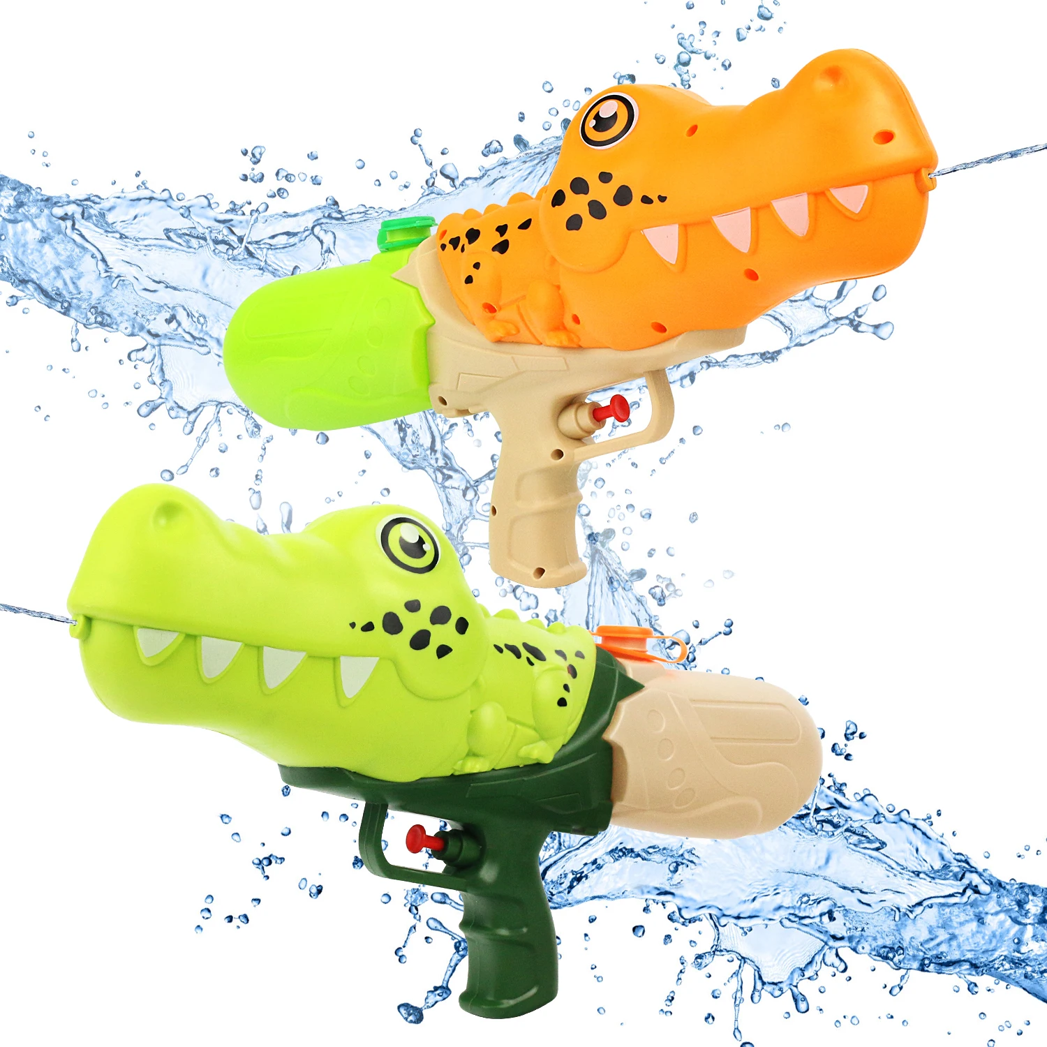 Pistola de agua de cocodrilo de dibujos animados para niños, juguete de juego de agua de playa, pistola de agua de cocodrilo de una sola boquilla, juguete de piscina de lucha de agua