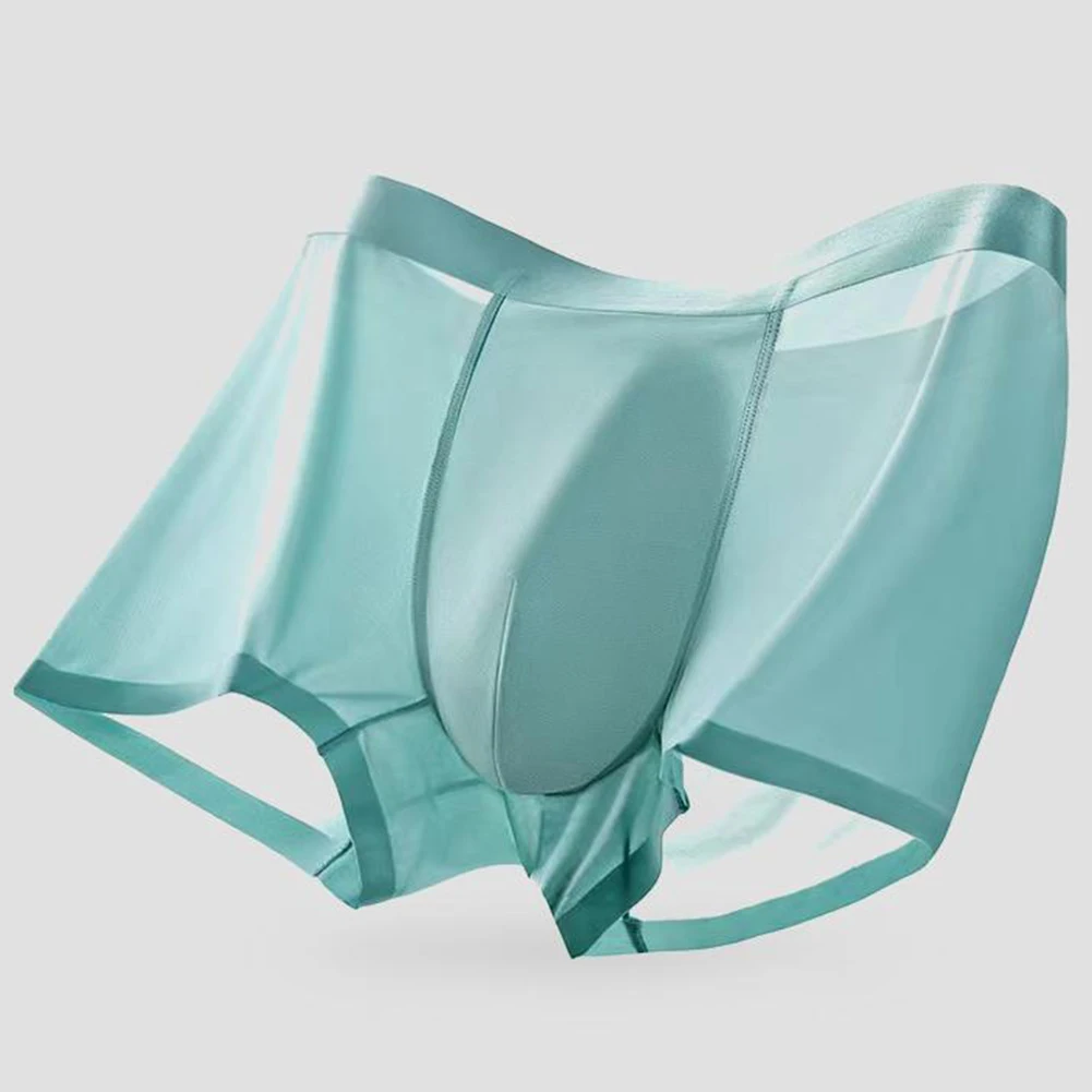 Mens Ice Silk Seamless Underwear Boxer Briefs Breath Thin Large Size Intimates