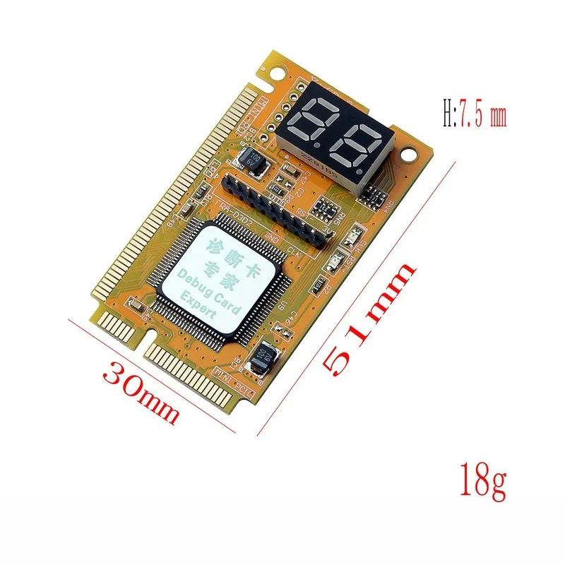 PCI-E LPC PC Analyzer Tester POST Card Test Plastic/Metal High Stability for Notebook Laptop Express Card Hexadecim Post Card