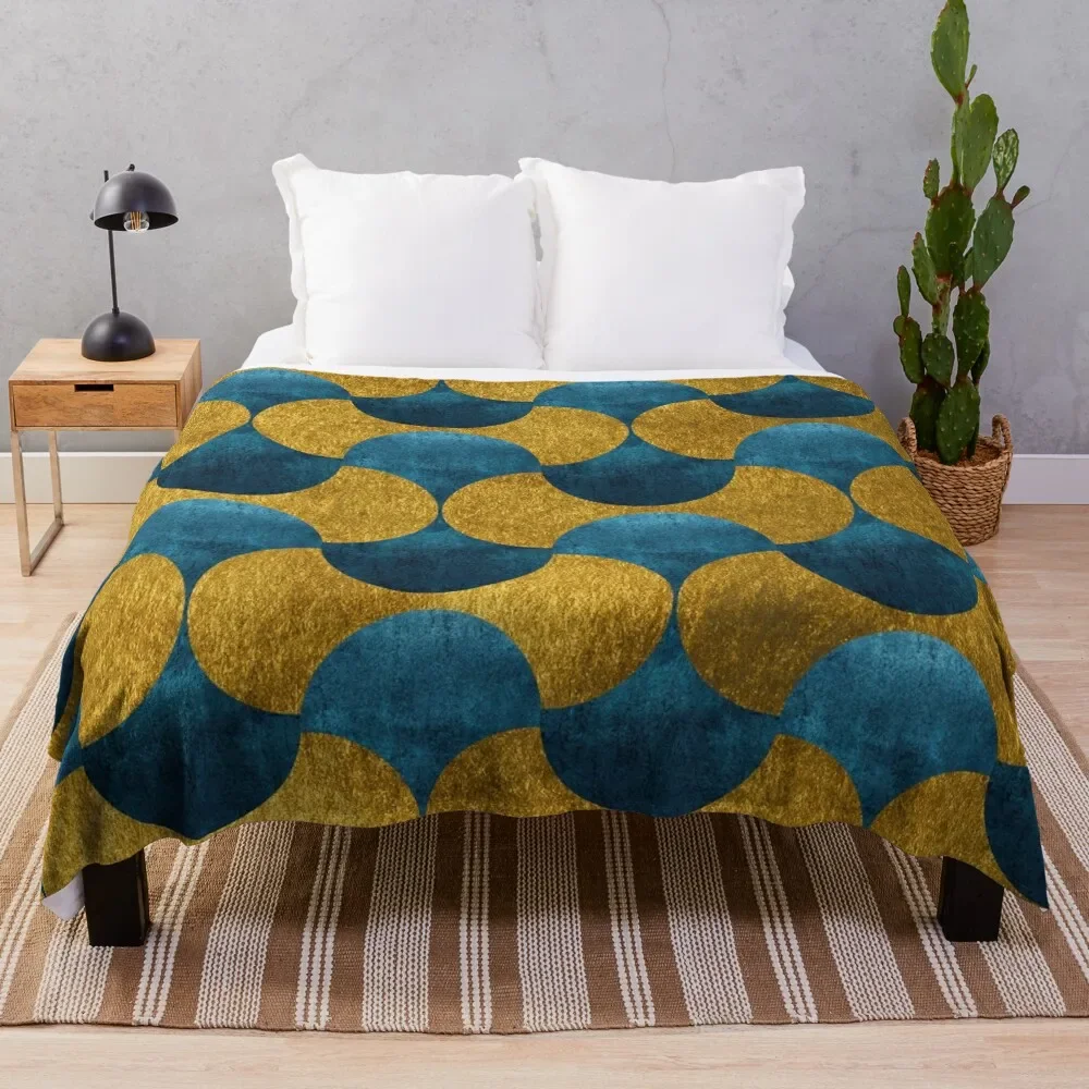 

Dubai Nights Gold and Teal Pattern Throw Blanket Winter beds funny gift Blankets