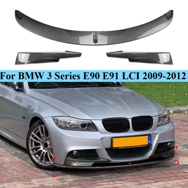 

For BMW 3 Series E90 E91 LCI 2009-2012Sport Front Lip Spoiler Bumper Splitter Front Bumper Corner Trim Body Kit Car Modification