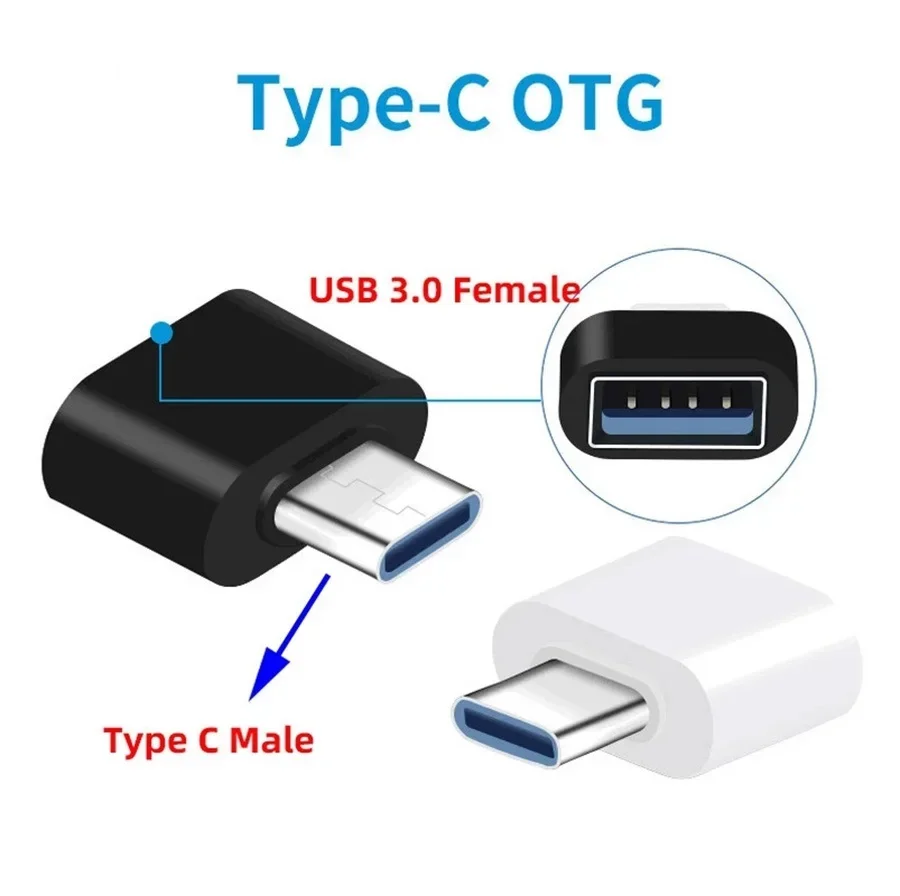 مهايئ USB صغير OTG لنظام أندرويد ، نوع-C ، USB ، مرسل بيانات ، محولات للكمبيوتر اللوحي ، محرك القرص الصلب ، الهاتف ،!