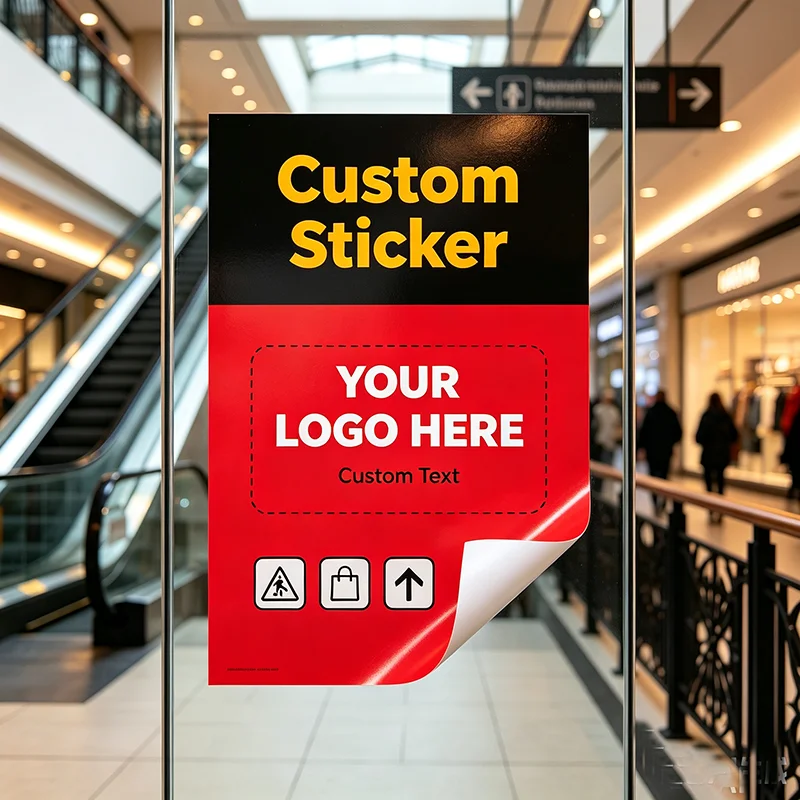 Custom Advertising Sticker Waterproof Vinyl Business Decor for Beauty salon Snack Shop Office Window Stickers Promotion Activity