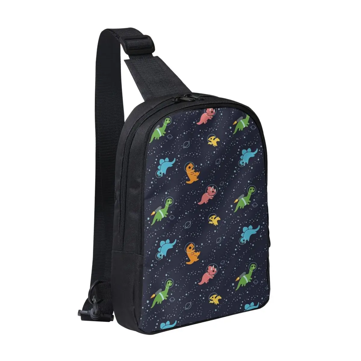 

Dinosaurs In Space Pattern Chest Bag Men Sling Crossbody Backpack Chest Bag Travel Hiking Daypack Shoulder Bag