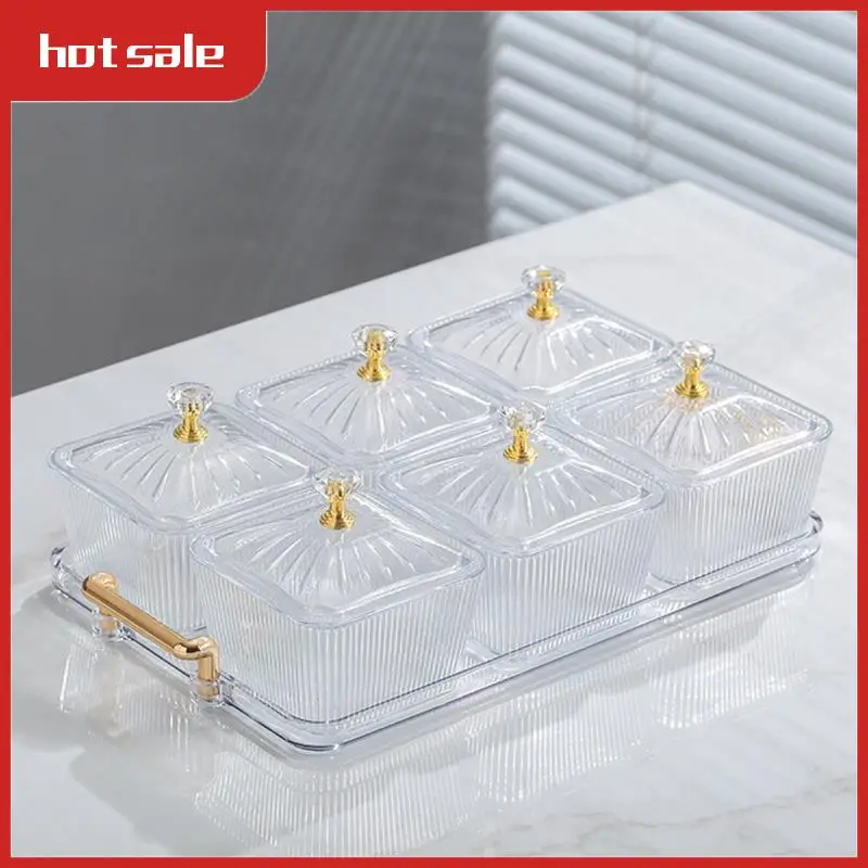 

A33R-Dried Fruit Snack Serving Platter Appetizer Serving Tray Multipurpose 6 Bowls Divided Serving Bowls