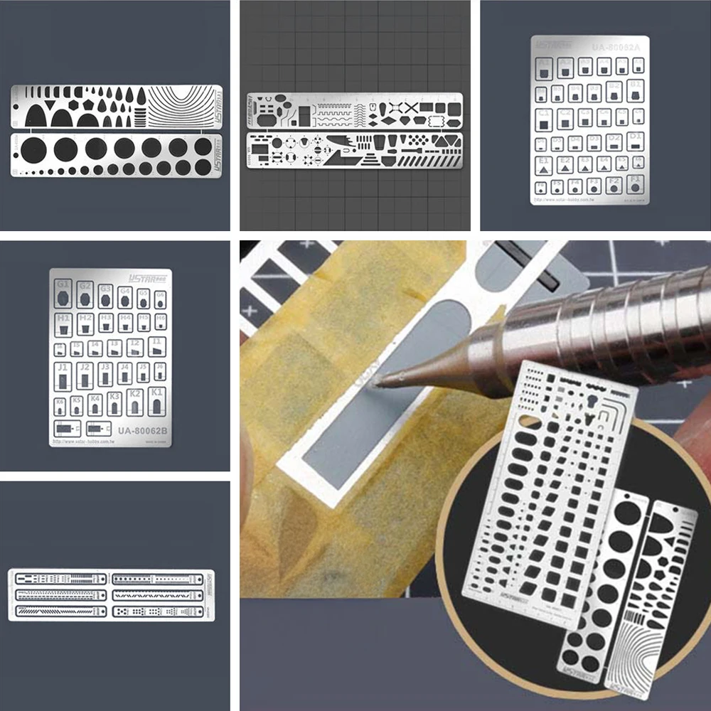 

Model Scribing Template Stencils Set For Planes/Other Model Craft Photo-Etch Tool Circle Stencil Craft Model Making Tool