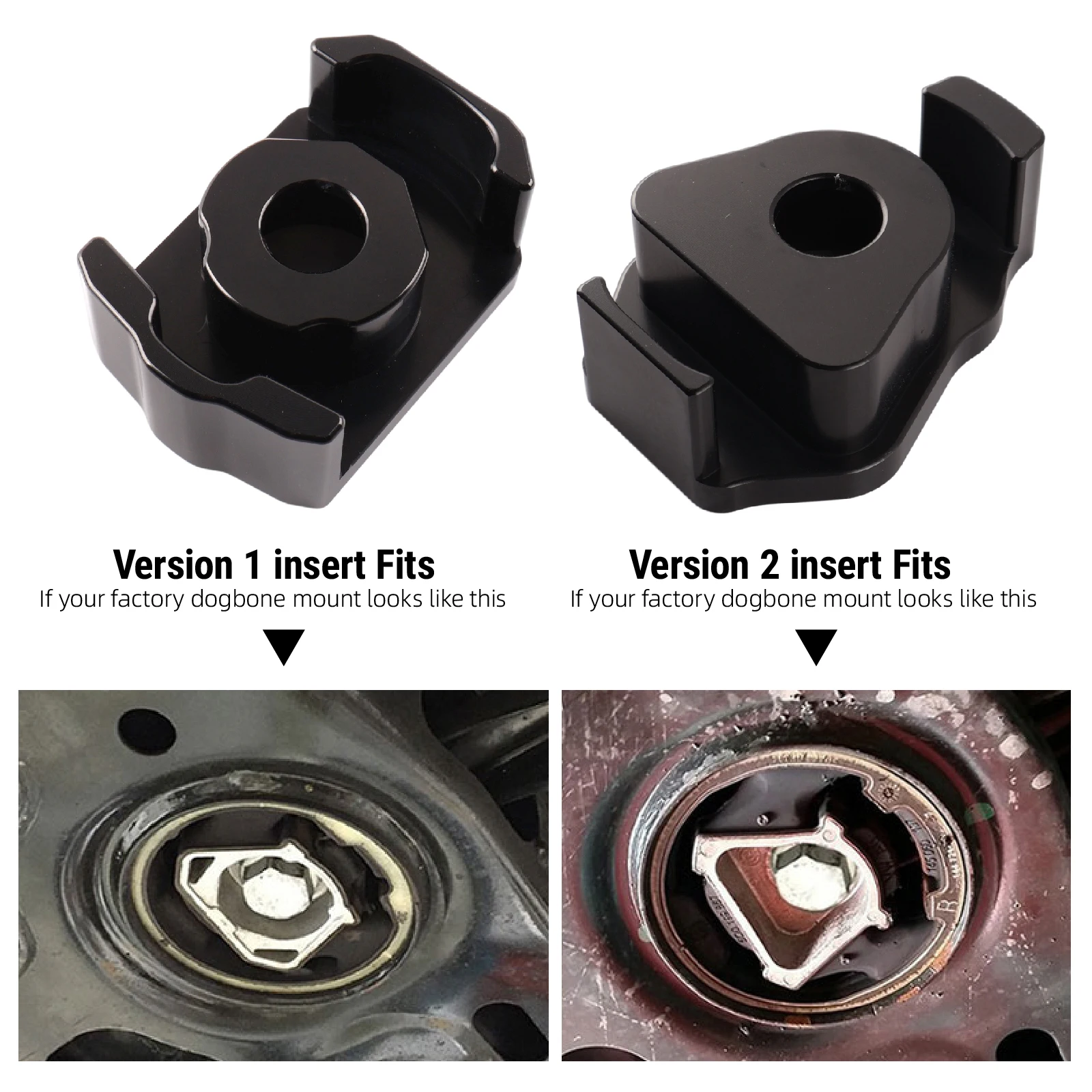 PIKBUK Billet Aluminum Dogbone Mount Insert (MQB) For VW Golf/GTI/R 8V (MKVII) & Audi A3 S3 RS3 (MKIII)/TT TTS TTRS