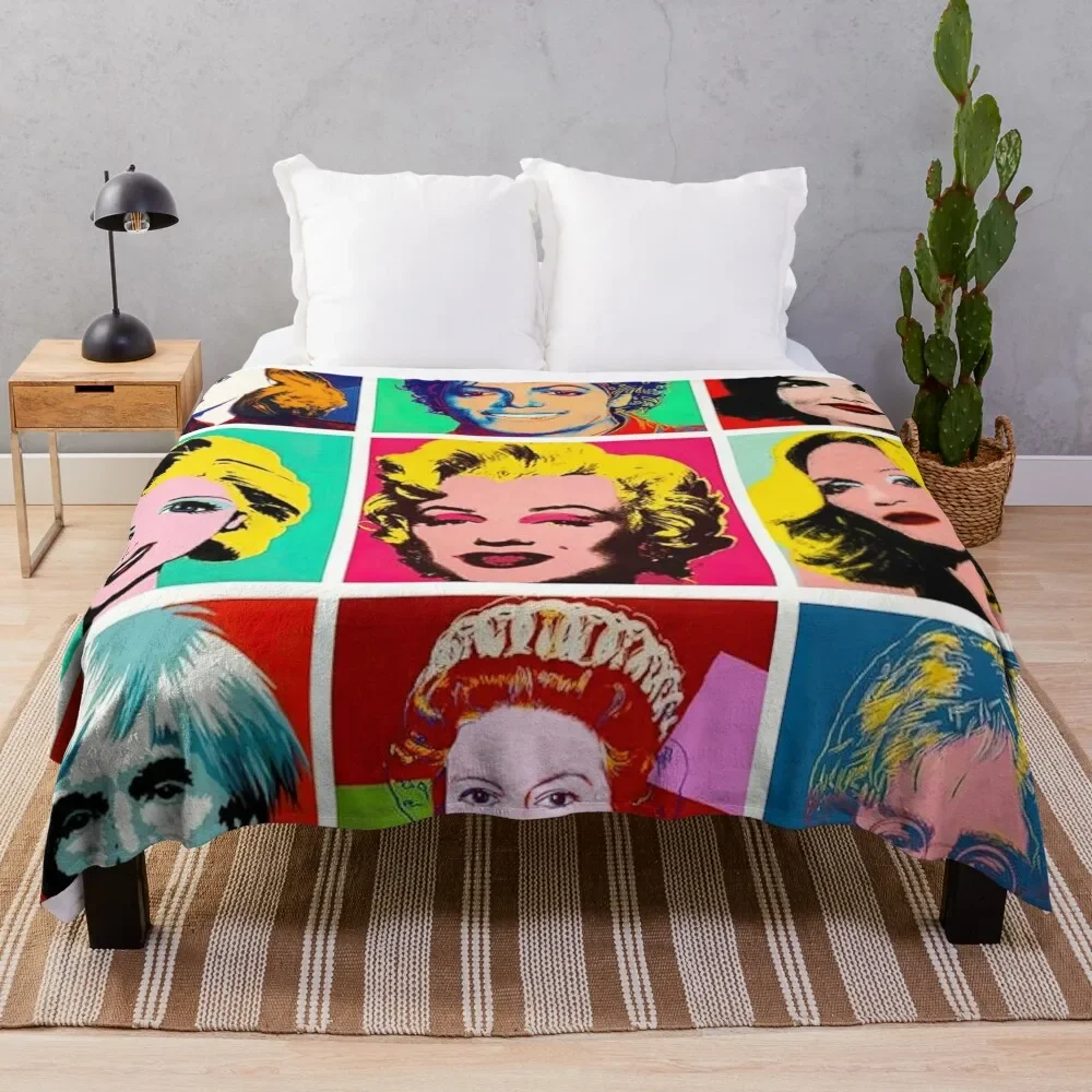 

andy warhol pop art, andy warhol vintage, andy warhol artist Throw Blanket Giant Sofa Furry Soft Blankets
