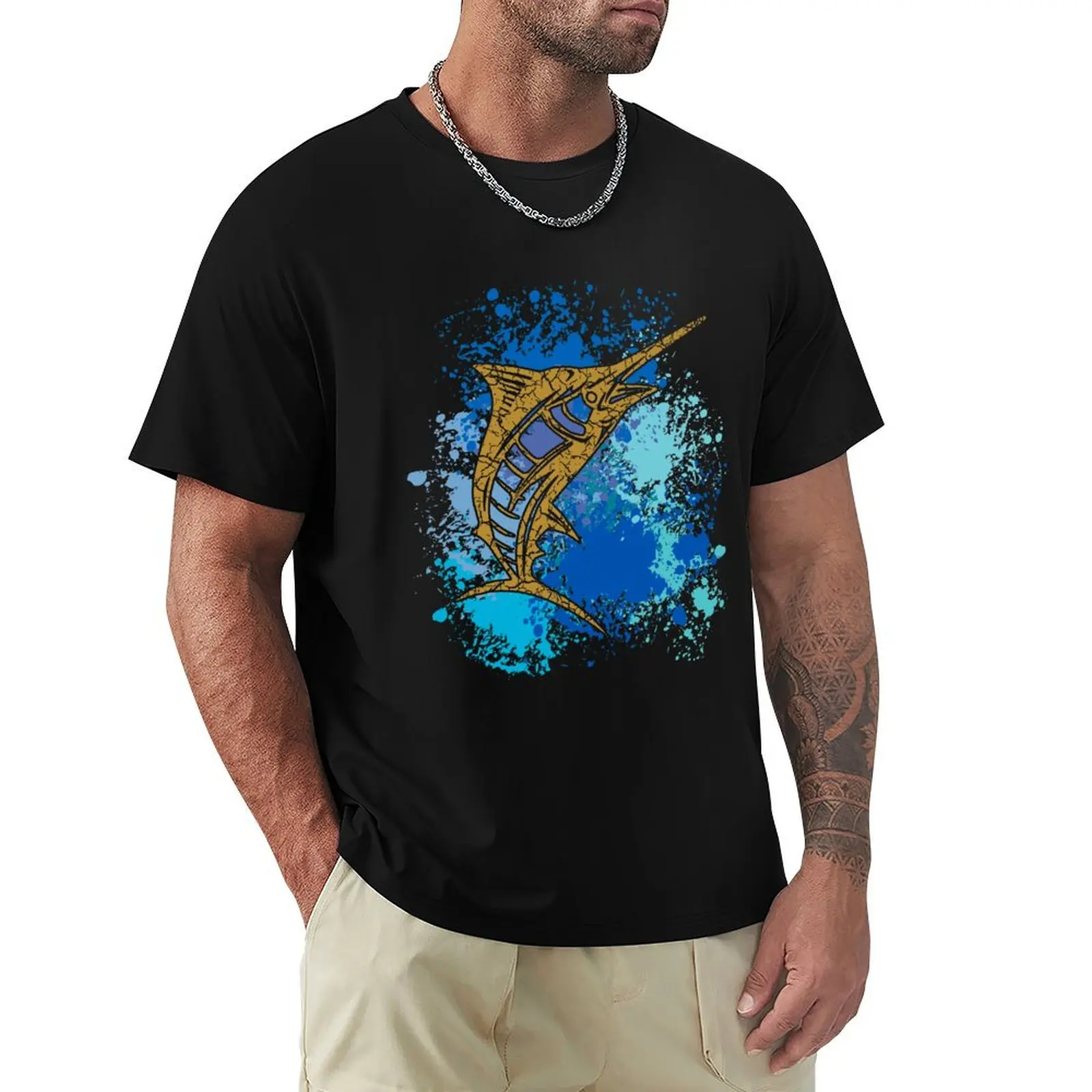 Marlin, Blue Marlin T-Shirt Basic Tee Shirt for Everyday Outfit