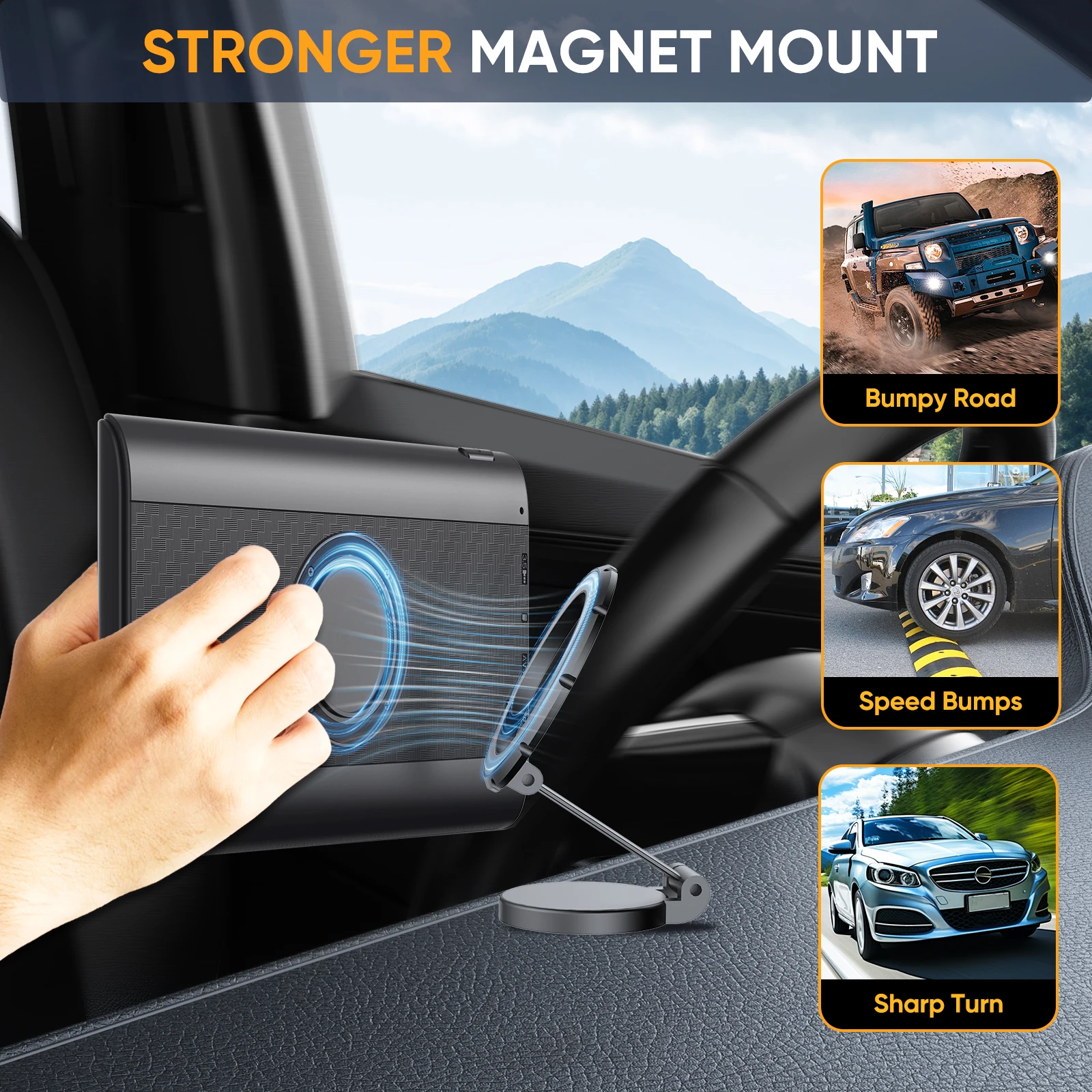 

Беспроводной экран Apple Carplay для автомобиля Android Auto с магнитным держателем, портретный и пейзажный экран, GPS-навигация, портативный d