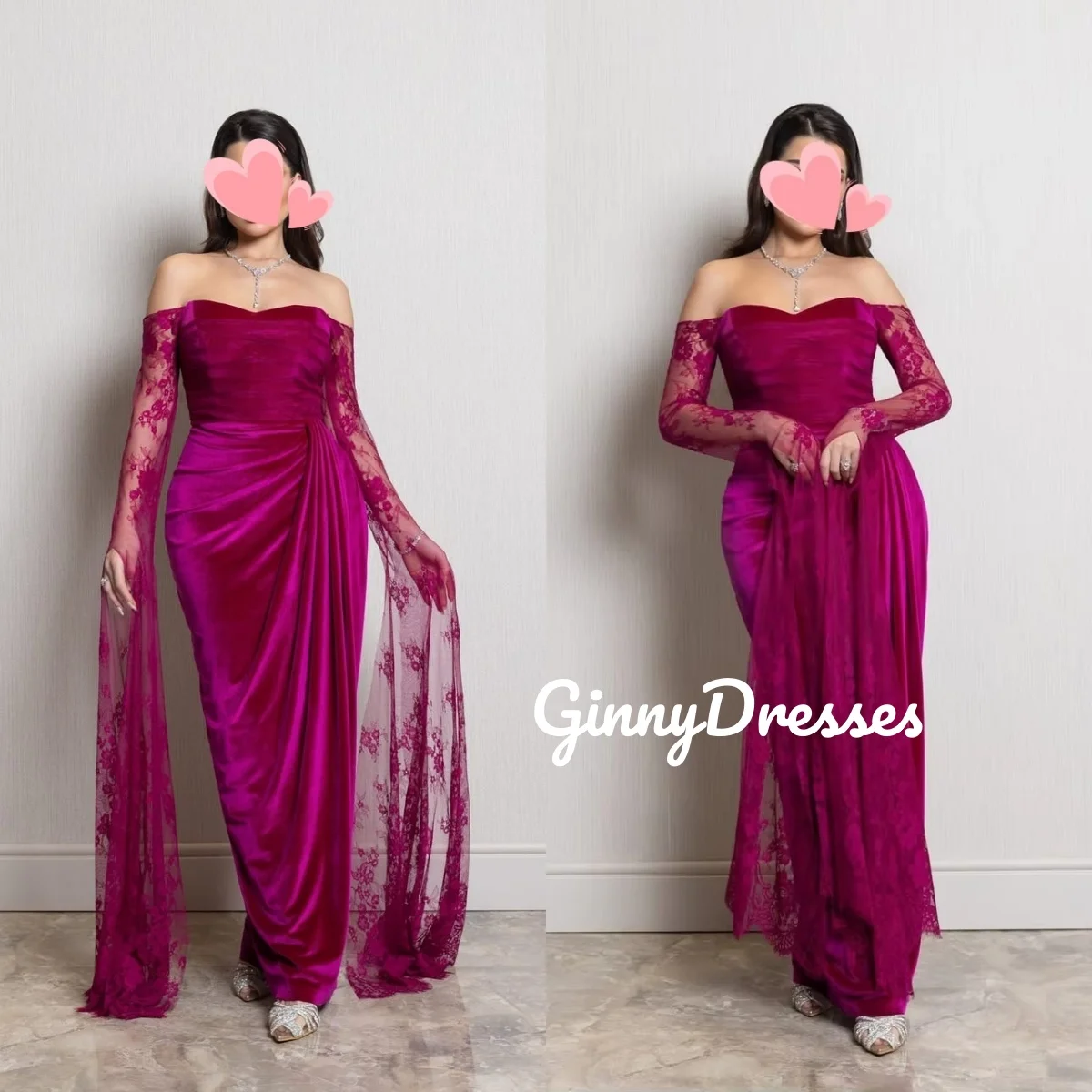 

Sheath Customize Evening Dress Off-The-Shoulder Floor-Length Dresses For Special Events Ruffle Zipper Up Elegant And Beautiful