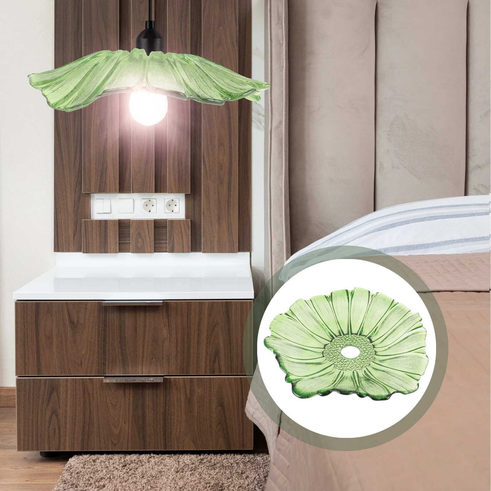 

Glass Lamp Shade Flower Style Decorative Pendant Hanging Lamp Cover for Kitchen Living Room Bedroom Study Lighting