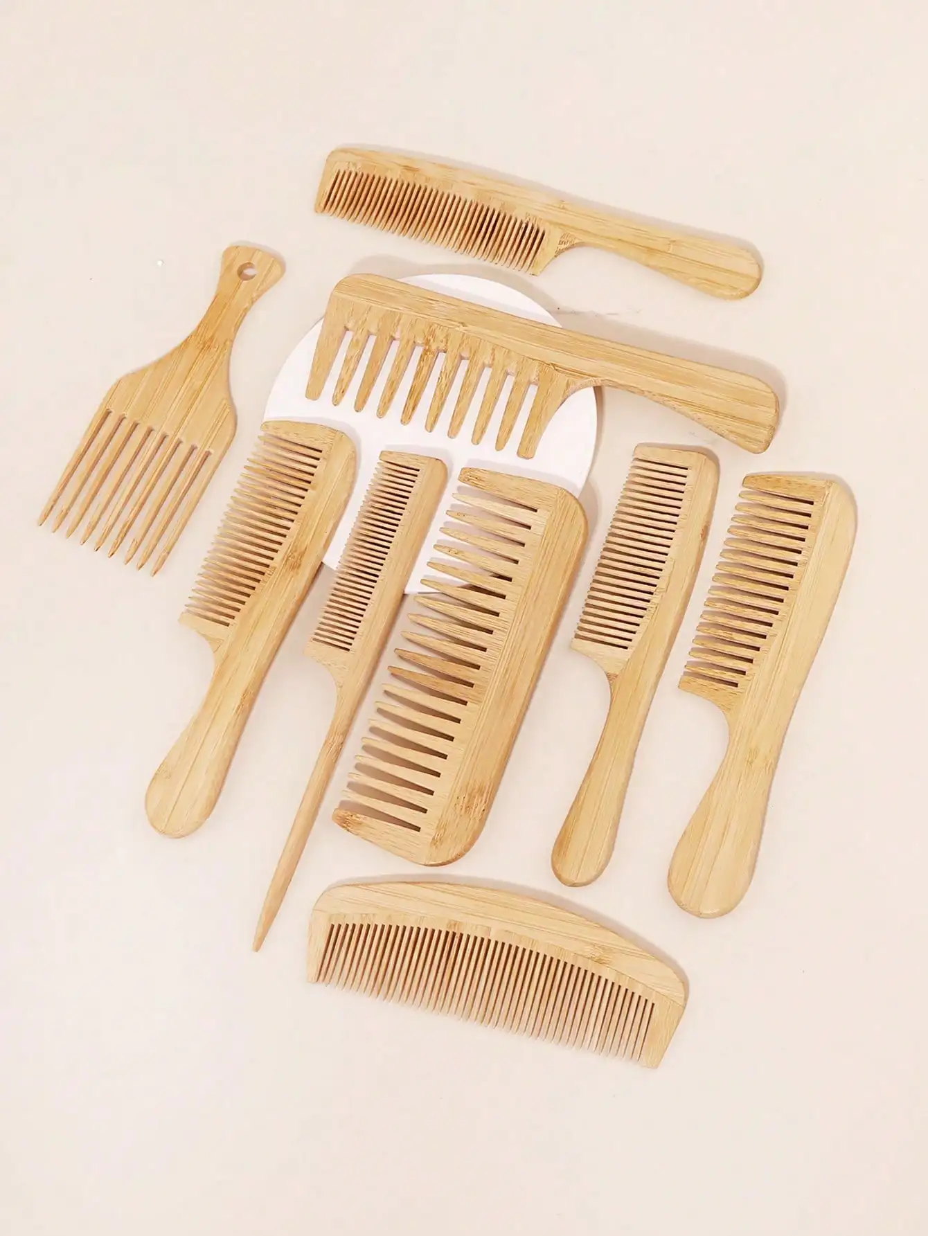 

NEFOUME 1pc Bamboo Hair Brush Set, Natural Anti-Static, Includes Tail Comb, Tooth Comb, Double-Sided Brush, Handled Bamboo Brush, Scalp Massage Brush, Suitable For Wet Or Dry Hair Detangling And Styling,Brush,Hair Brushes,Edge Brush,Brush Hair,Hair Comb,C