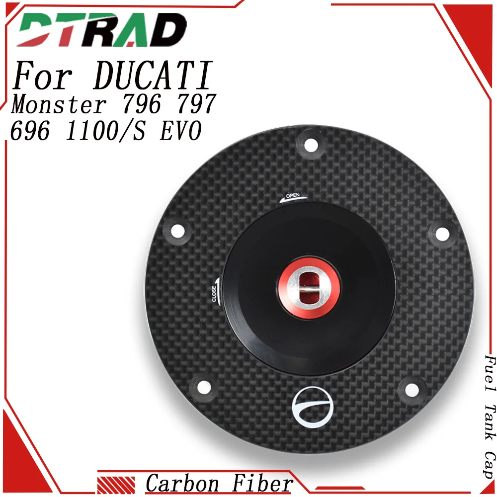 Para DUCATI MONSTER 796 696 795 2009-2014 1100/S EVO DIESEL bloqueo rápido tapa de tanque de combustible de motocicleta cubierta de Gas de aceite de caja de aire de fibra de carbono