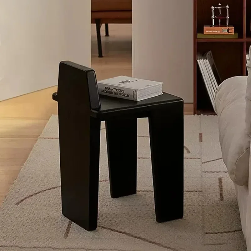 Solid Wood Wabi Sabi Style Retro Dining Chair Household Chair Internet Famous High-end Design Irregular And Simple Stool