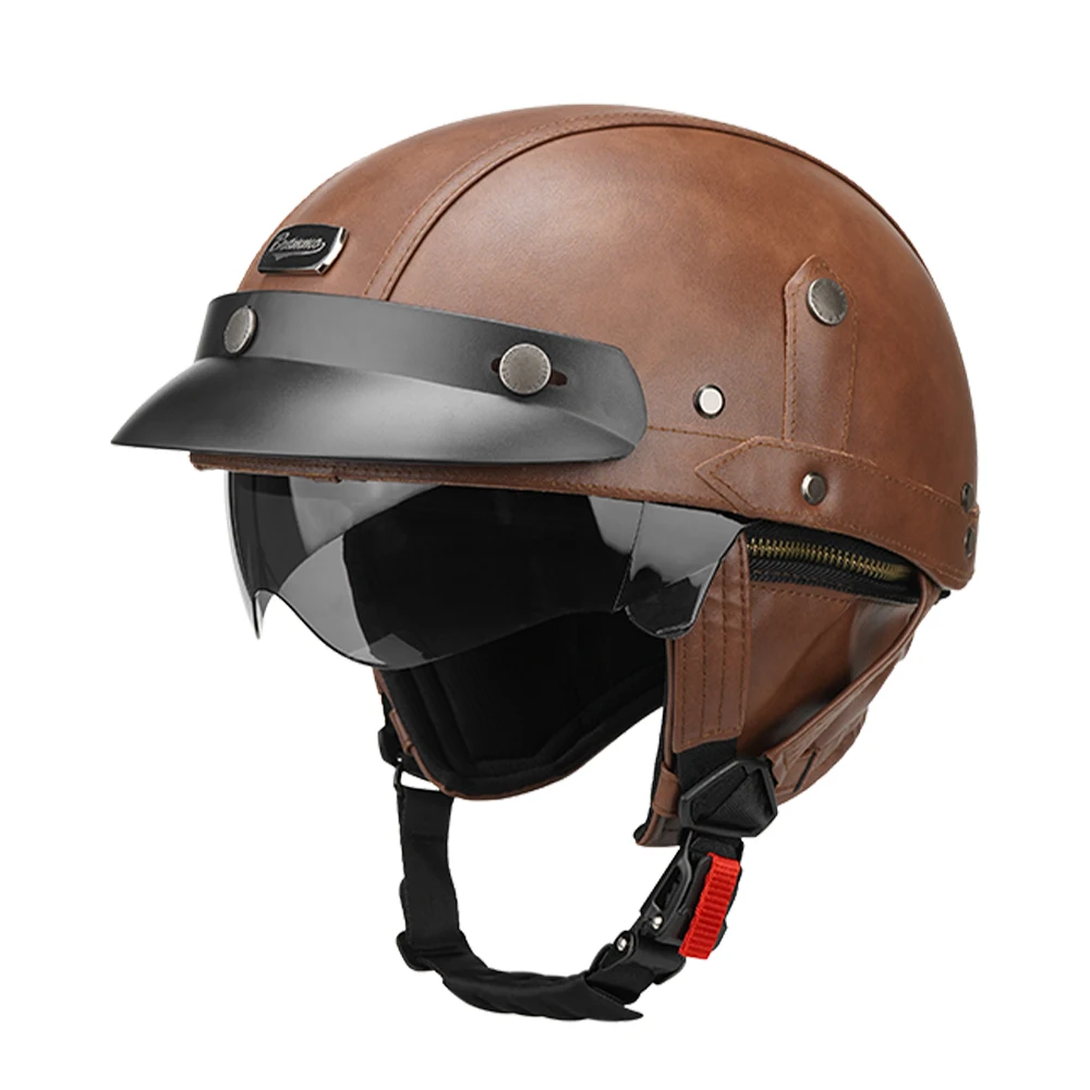 Retro Motorrad Helm DOT Zertifizierung Moto Helm Männer Frauen Halb Helm HD Objektiv Casco Vier Jahreszeiten Reiten Roller Capacetes