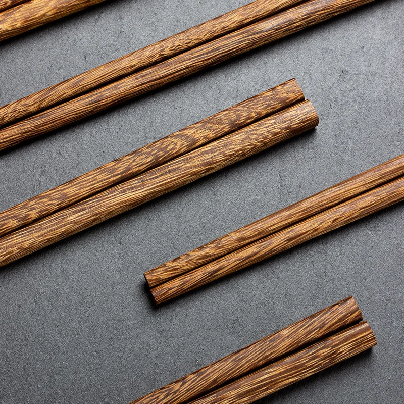 10Pairs/set Natural Chicken Wing Wood Chopsticks 25cm Household Non-slip No Paint Waxless Tableware Reusable Chinese Chopsticks
