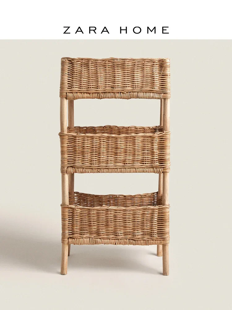 Country Style Floor Storage Rack Toy Shelf Multi-Layer Storage Organizing