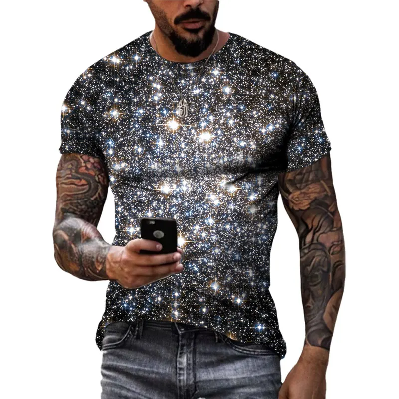 Fashion Unisex Starry Sky graphic t shirts Summer Casual Men 3D Printed streetwear Hip Hop Personality Short Sleeve Tees Tops