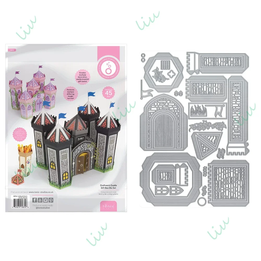 

Metal Cutting Dies Stamps for DIY Holiday Greeting Handmade Calendar Album Decoration Craftwork Castle Gift Box 2025 March New