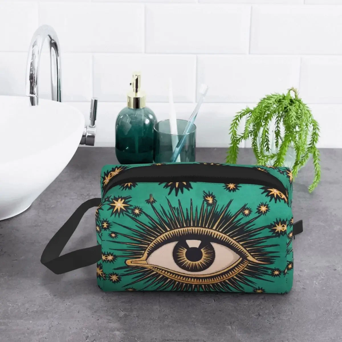 Custom All Seeing Eye Art Travel Cosmetic Bag for Women Evil Mystic Eyes Toiletry Makeup Organizer Ladies Storage Dopp Kit