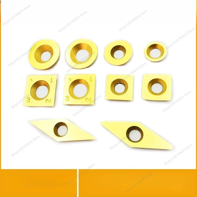 Gold Plated Titanium Handheld Discarded Wood Rotary Inserts Tungsten Steel Carbide Turning Inserts