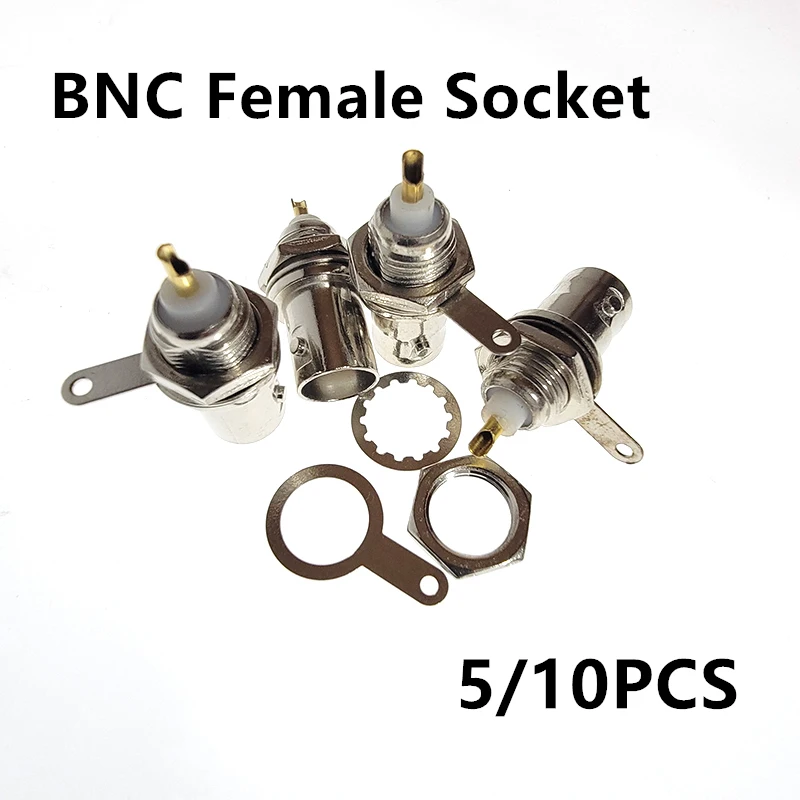 BNC Female Socket Solder Connector Chassis Panel Mount Coaxial Cable For Welding Machine Parts Monitor Accessories