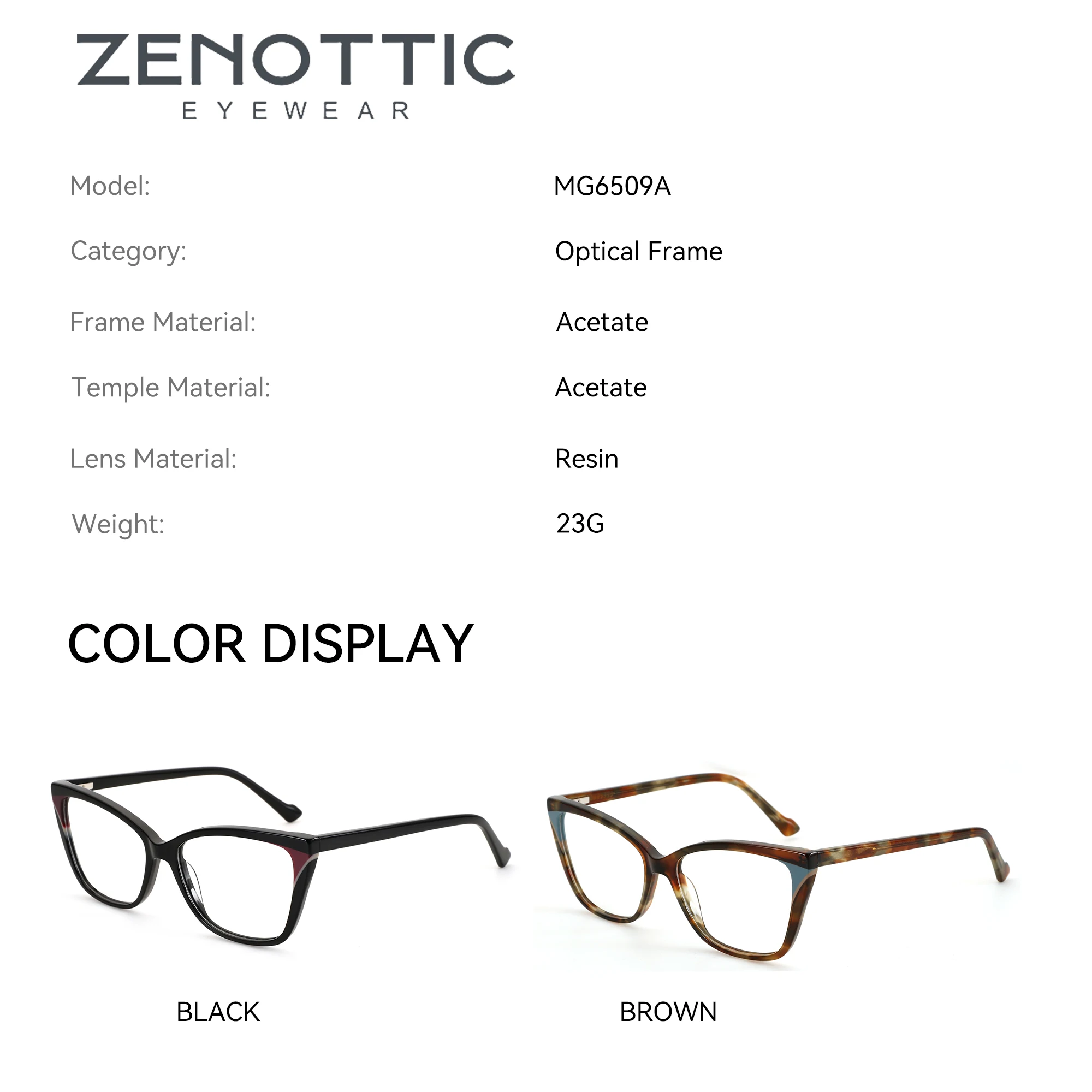 ZENOTTIC M حجم عين القط النظارات النساء خمر خلات مستوحاة تصميم وصفة طبية العدسات النمط الكلاسيكي #4