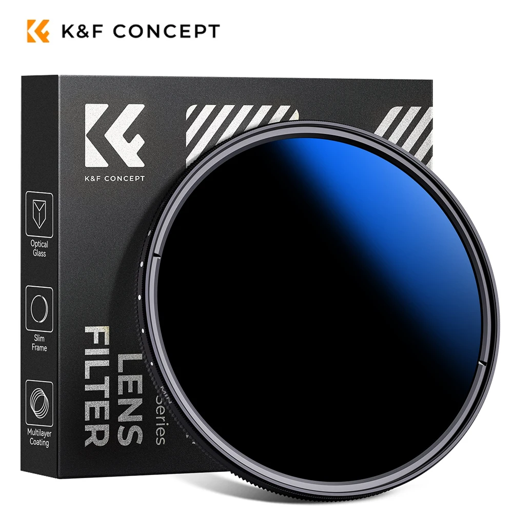 Image of K&F Concept ND2-ND2000 Variabler ND-Filter 49 mm 52 mm 55 mm 58 mm 62 mm 67 mm 72 mm 77 mm 82 mm Kameraobjektivfilter mit neutraler Dichte