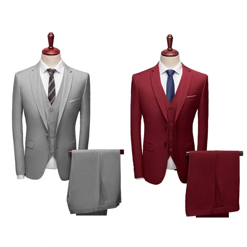 Terrific  Suit Separates Pockets Slim Fit Formal Suit Separates Straight Pants All Match Suit Set for Wedding