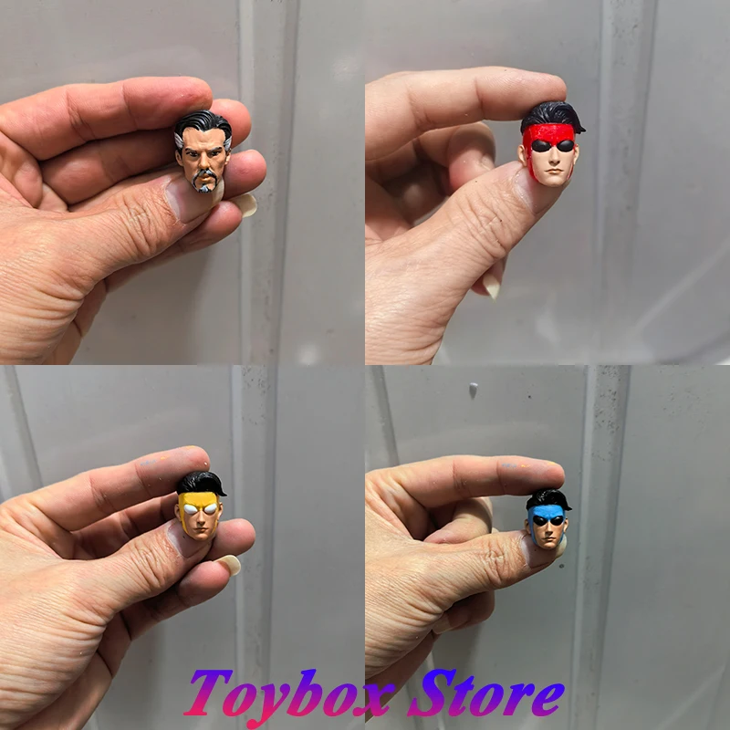 

1/12 Doctor Strange Invincible Young Hero Mark Grayson Red /Yellow/Blue Face Simple Painted Head Sculpt For 6inch Ml Figure Body
