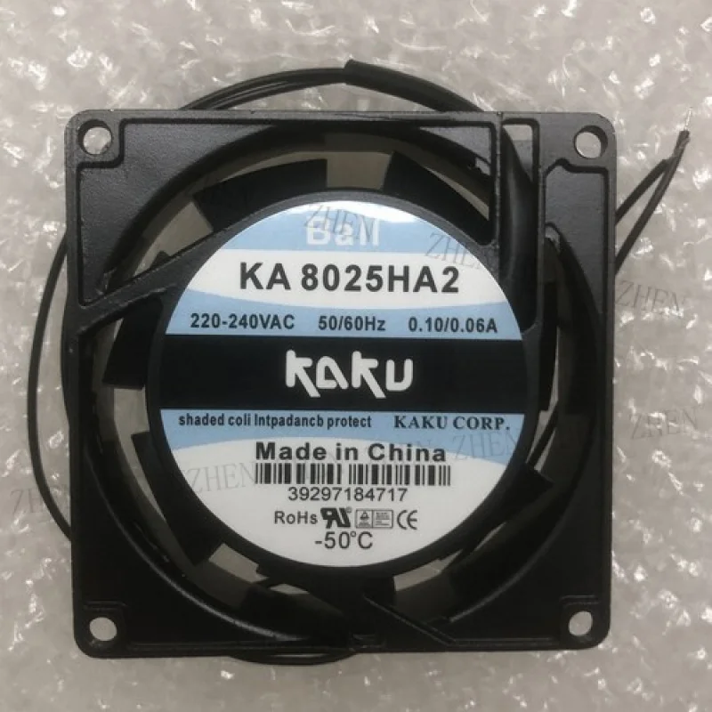 Y 1PCS New for  KAKU KA8025HA2 AC 220V 0.10/0.06A 2-Wire ball bearing cooling fan # QW.