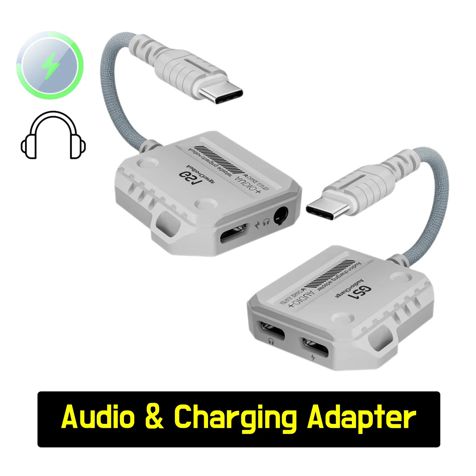 Адаптер PLEXTONE GS1 USB-C на 3,5 мм с быстрой зарядкой мощностью 60 Вт, совместимый с iPad Pro/iPhone 15/16