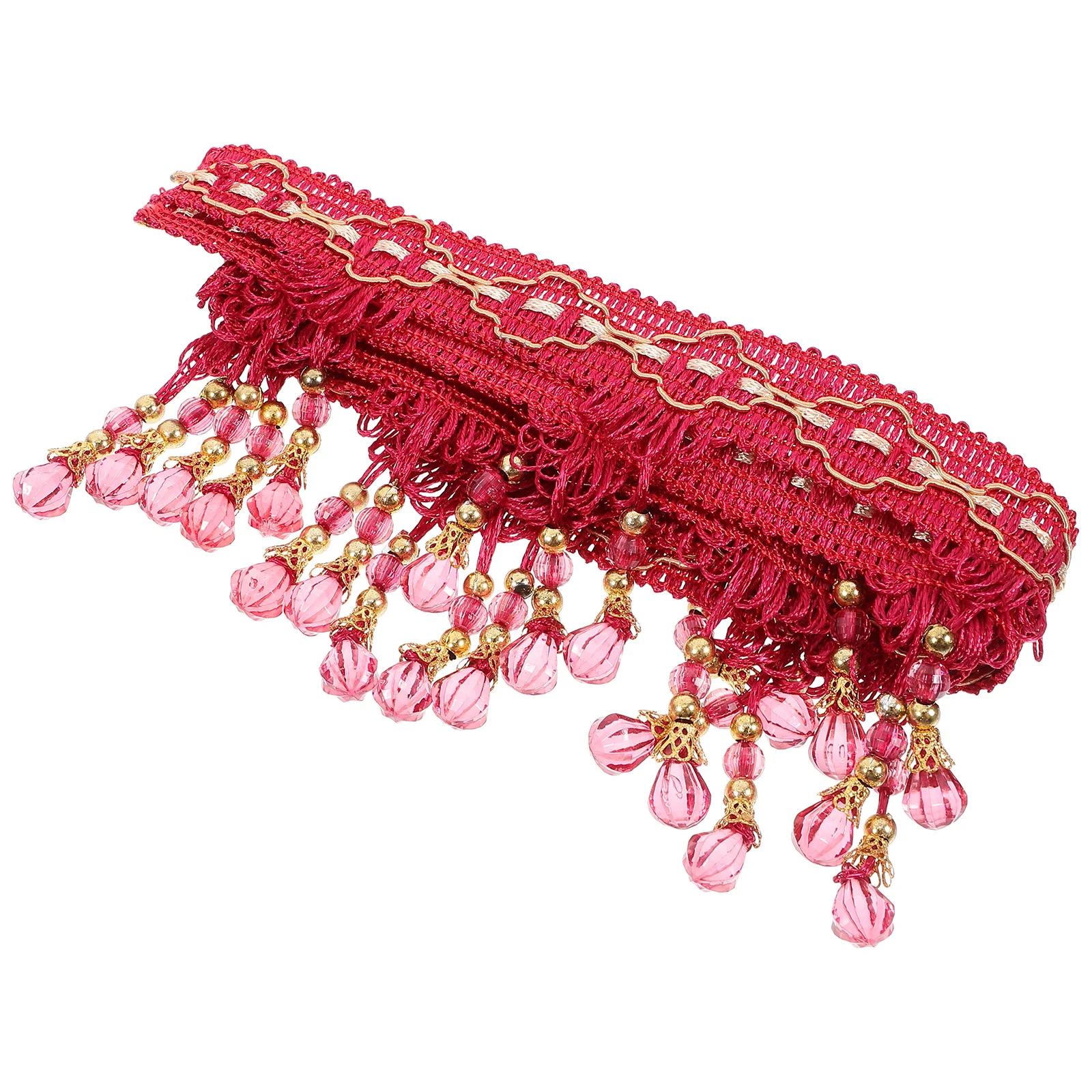 

Crystal Beads Tassel Trim Clothes Decoration Trim 12m Roll Home Decor Curtain Sofa Bedding Tassel Trimming Sewing
