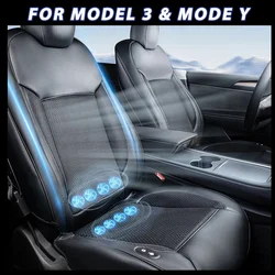 For Tesla Model 3 model Y Ventilation Breathable Car Seat Cover Cool Protector Sheet Interior Cushion with Fan Charging Charger