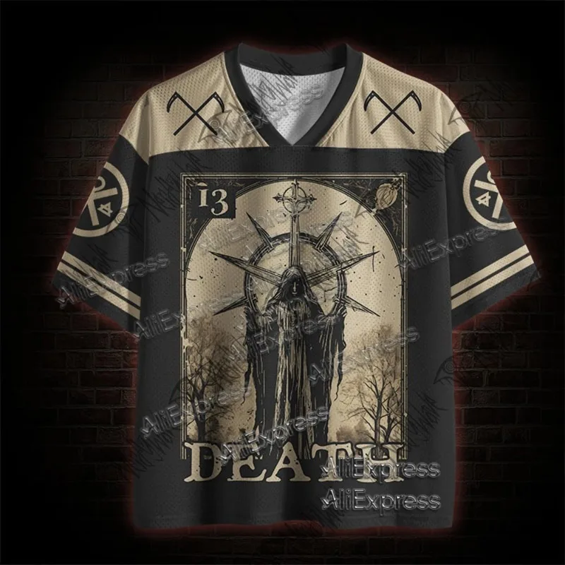 (ZZ) New Dark Series, Street Trendy Quick Drying Mesh Jersey, Sports Breathable Adult V-neck T-shirt, Handsome and Comfortable