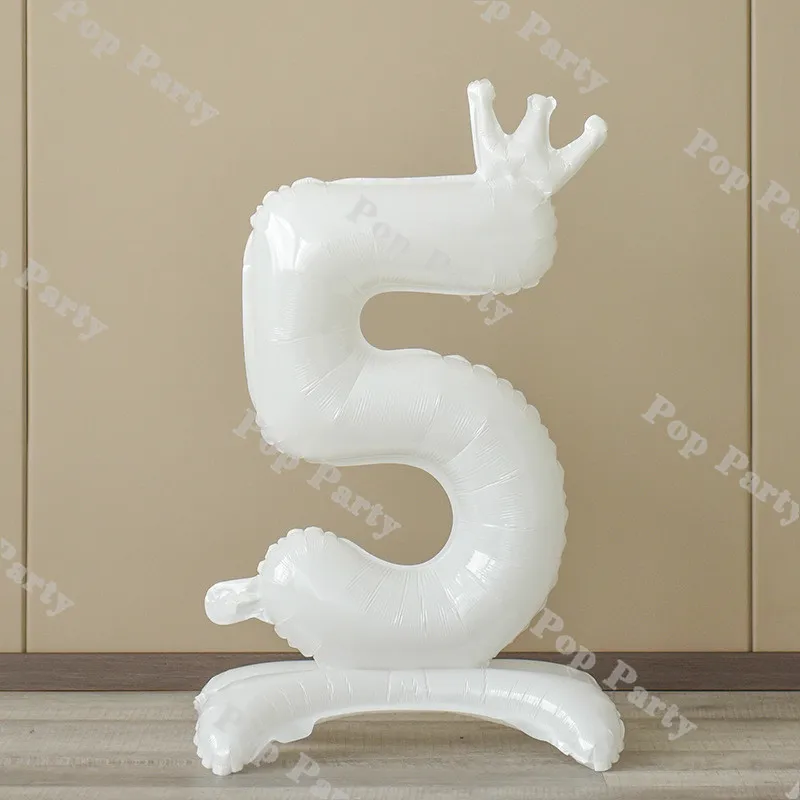 30inch Two Groovy Standing Number Balloons White Number Balloon Birthday Background Baby Shower Gender Reveal Party Supplies