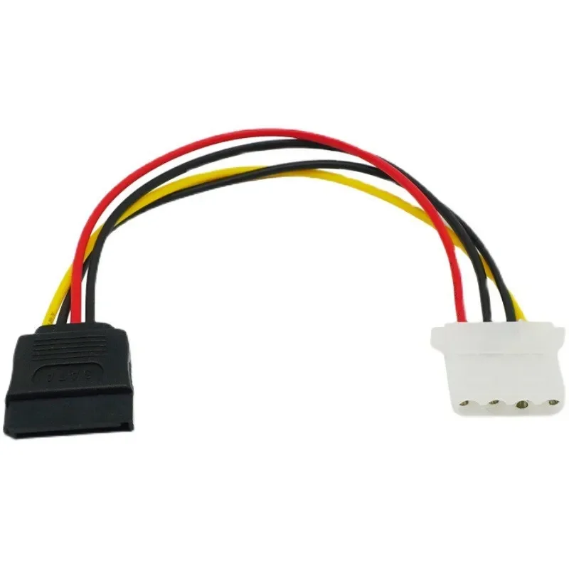 IDE 4Pin Molex Female to SATA 15Pin Female Extension Hard Disk Power Supply Cable Connector Cable 18AWG 0.2m 0.4m