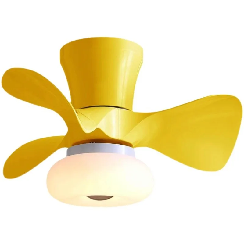 Modern Simple Fan Ceiling Light Timable And Low-energy 6 Speed Wind Control Colorful Macoron Fans Lamp for Living Room Bed Room