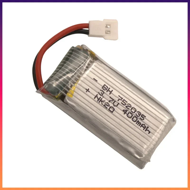 3.7V 400mah Lipo Battery 752035 Battery and Charger Combination for Hubsan X4 H107 H107L H107D JD385 JD388 RC Drone Batteries