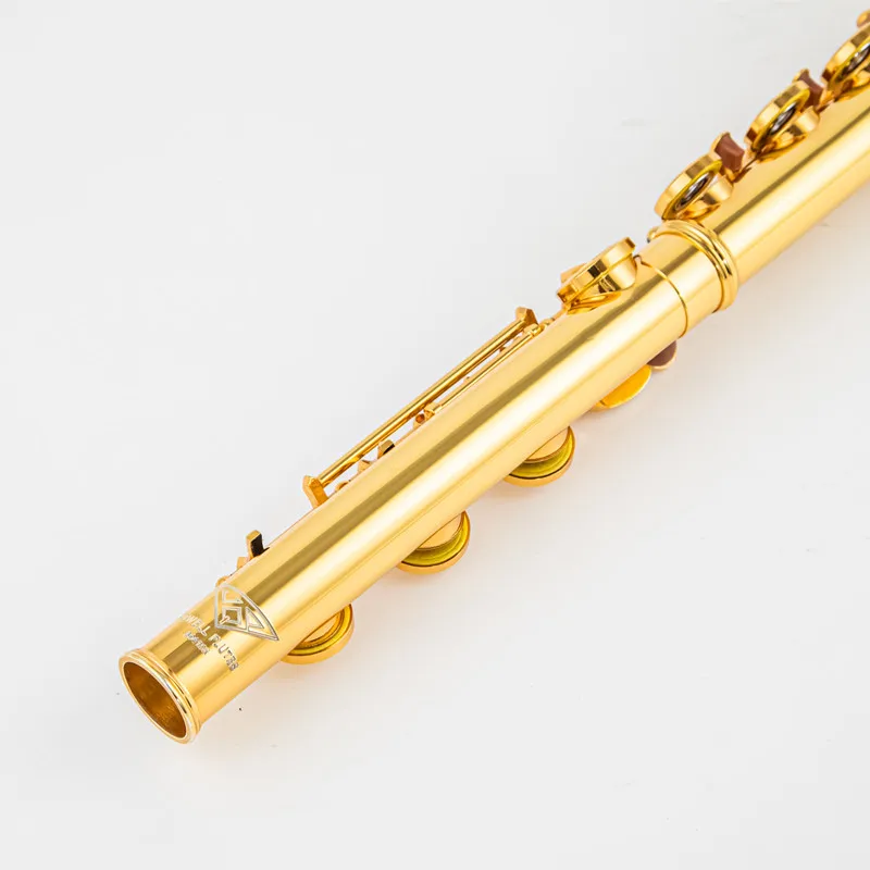 USA Powell PS705 24K gold-plated flute C-tune 17 open-hole gold-plated professional flute instrument  playing test instrument