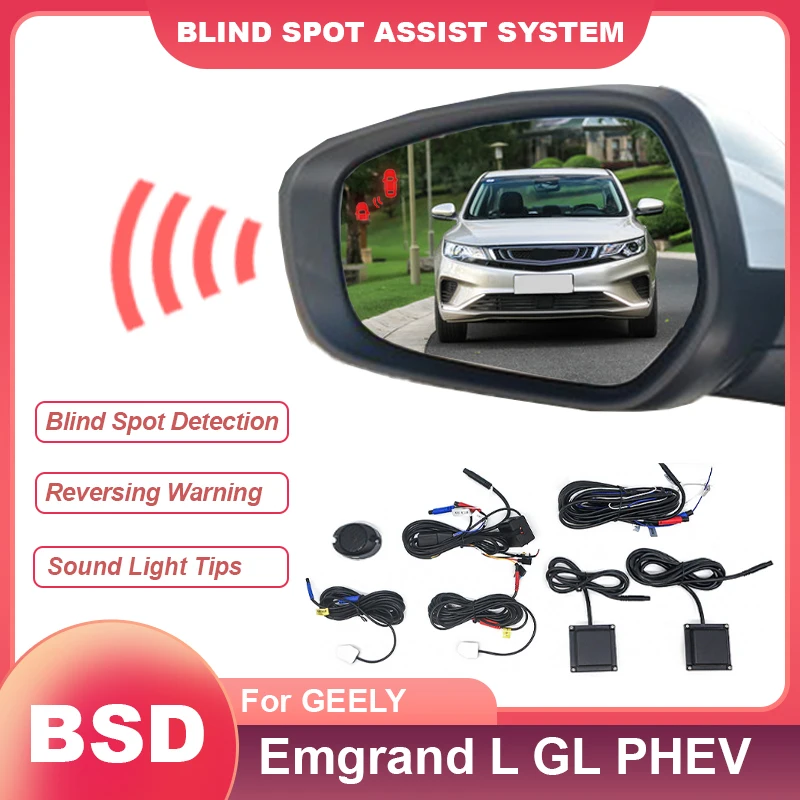 Car Alarm Mirror BSD BSA BSM Driving Warning Safety Radar Blind Spot Monitoring System For GEELY Emgrand L GL PHEV 2017 to 2024