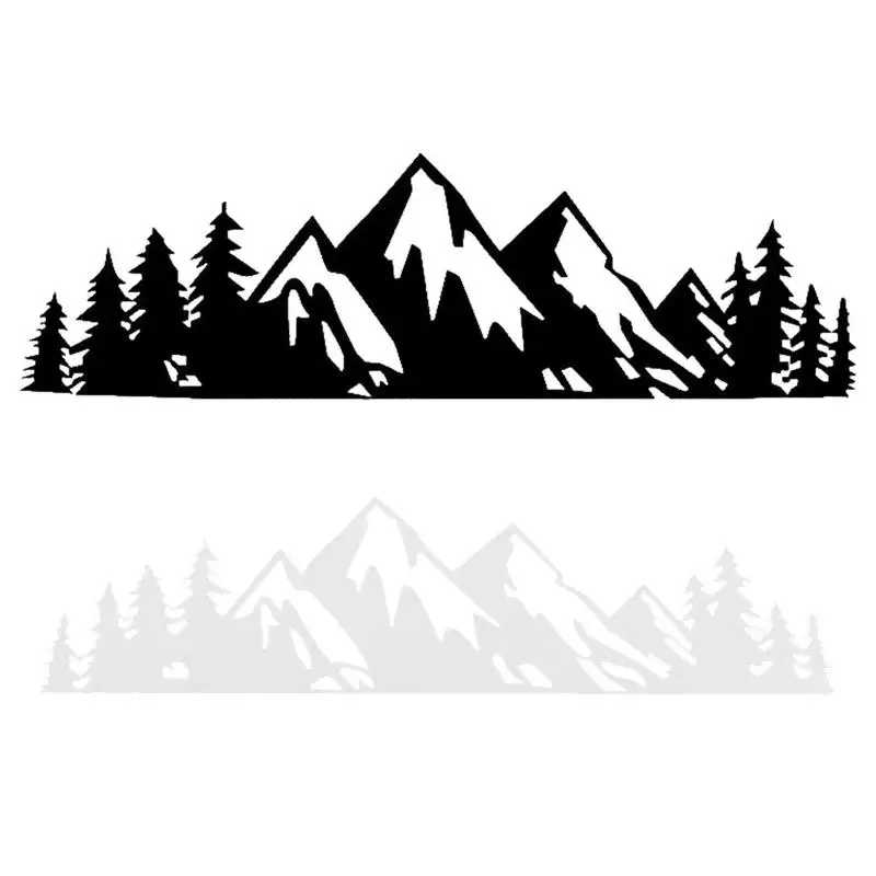 Removable Forest Snow Mountain Car Sticker Creative RV Decal Mountain Scene Car Sticker Forest Graphic Kit For Car Accessories