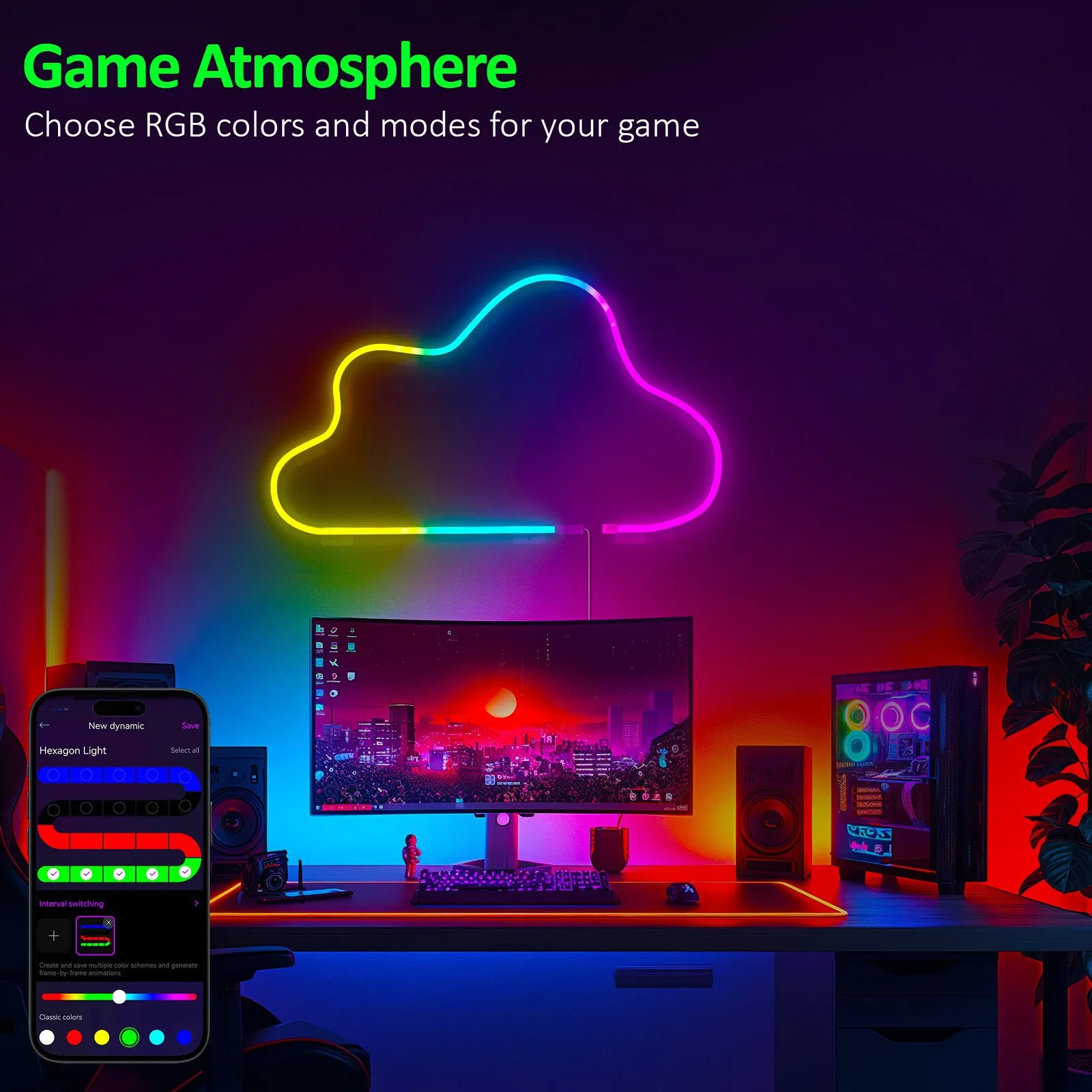 Светодиодные неоновые ленты RGBIC, 5 В, USB цвета, полоски с Bluetooth-приложением, дистанционное управление, синхронизация музыки, изменение цвета для вечеринки, дома