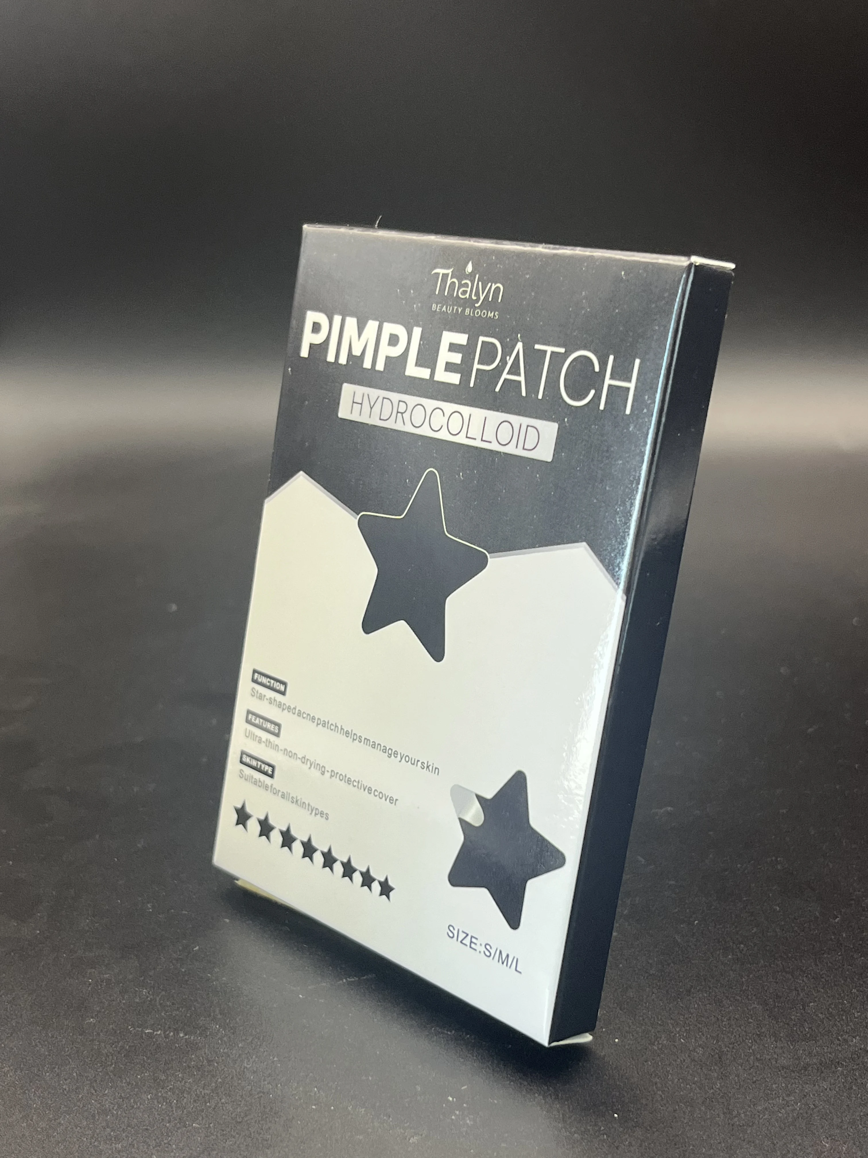 Adesivos para Manchas de Ácido Salicílico Black Star, Adesivos Eficazes para Limpeza da Pele e Cobertura Perfeita de Maquiagem