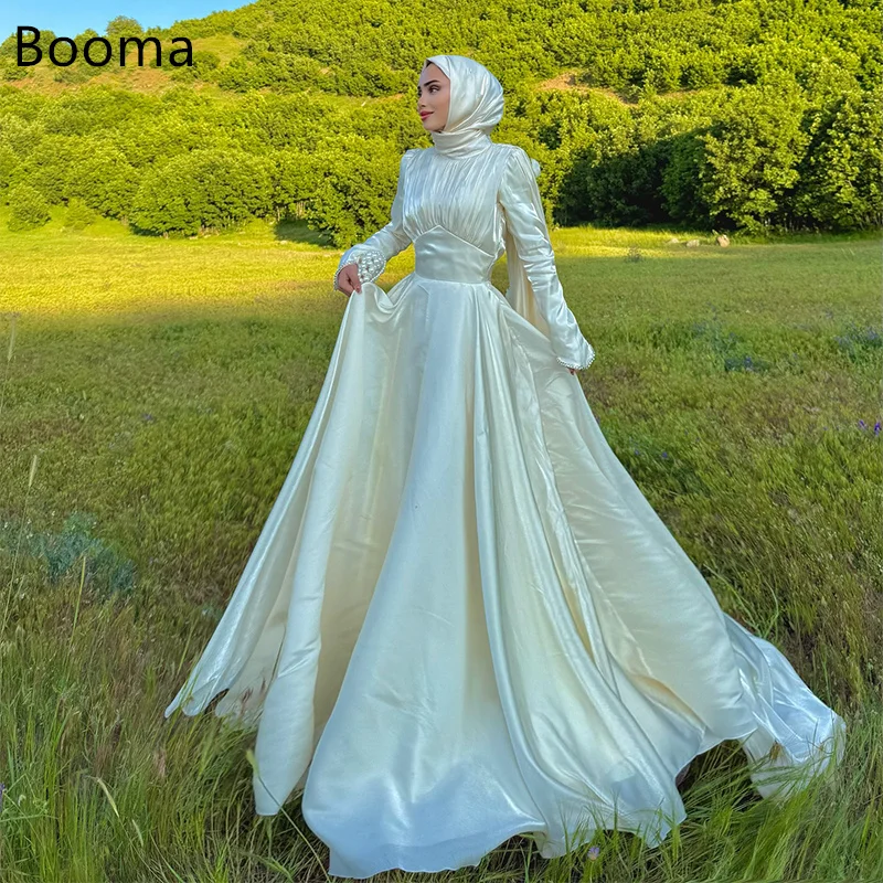 Booma A-Linie, lange, einfache Abendkleider, plissierte formelle Kleider für Frauen, elegante Ballkleider, Saudi-Arabien, nach Maß 2023