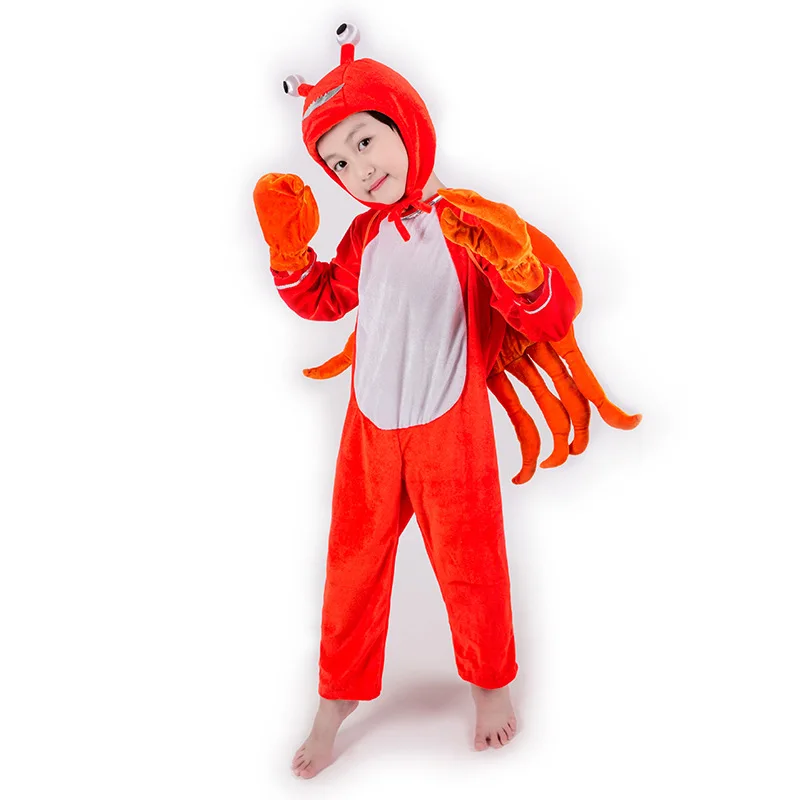 Halloween Animal Performance Kids Costume Crab Dolphin Shrimp Pengium Costume Adult Cosplay Clothing Animal Costumes Jumpsuit